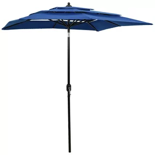 vidaXL 3-poziomowy parasol na aluminiowym słupku, lazurowy, 2x2 m vidaXL - Parasole ogrodowe - miniaturka - grafika 1