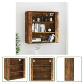 Szafki do salonu - The Living Store szafka ścienna dąb wędzony 80x33x80 cm materiał drewnopochodny - miniaturka - grafika 1