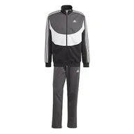Moda i Uroda OUTLET - adidas Męski dres treningowy w kolorowe bloki, Czarny/Biały/Szary Sześć, S - miniaturka - grafika 1
