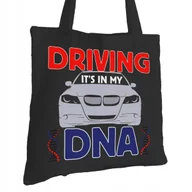 Torby i wózki na zakupy - Torba Bawełniana dla Kierowcy Czarna Na Prezent ekologiczna Trwały Nadruk - miniaturka - grafika 1