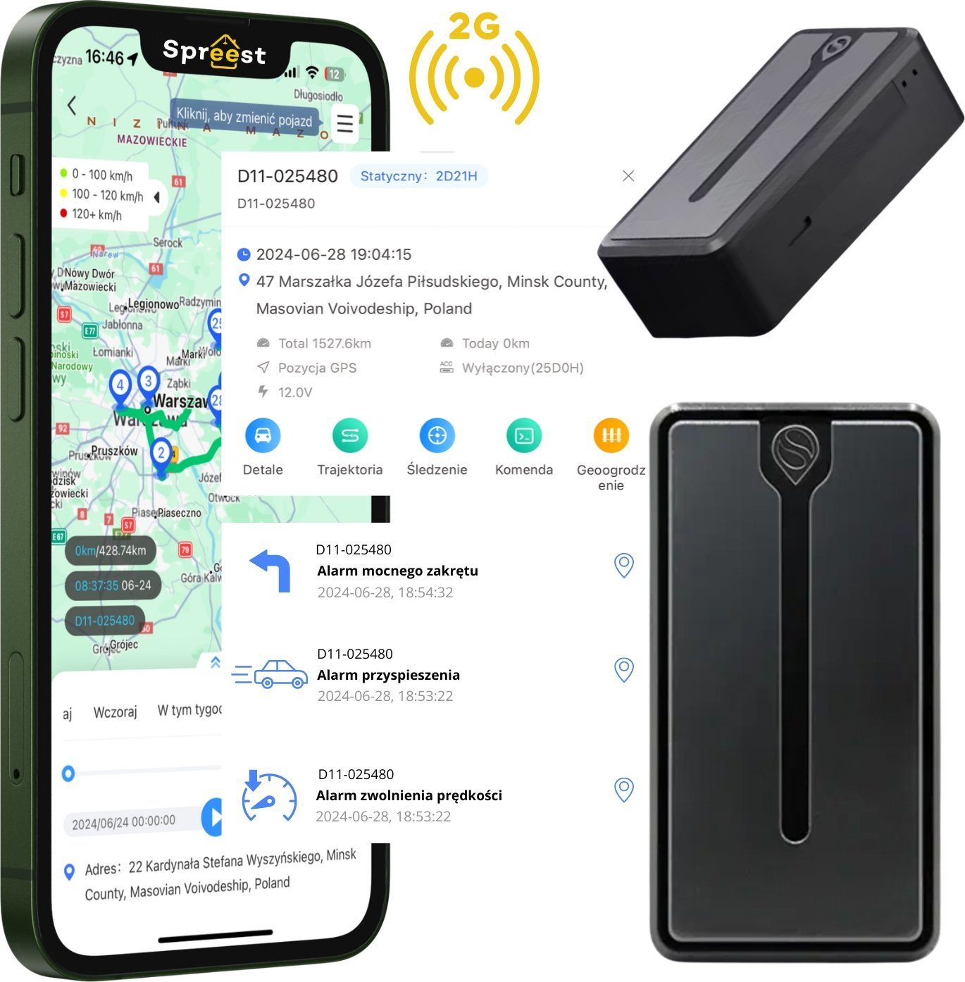 Moduł GPS Spreest LOKALIZATOR GPS MAGNES DO POJAZDÓW ROWERU AUTA SAMOCHODU BEZ ABONAMENTU