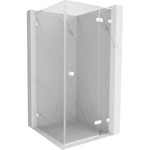 Mexen Lunar L kabina prysznicowa uchylna prawa 80 x 80 cm, transparent, biała - 834L-080-080-20-00-P - Kabiny prysznicowe - miniaturka - grafika 1