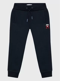 Spodnie i spodenki dla dziewczynek - Tommy Hilfiger Spodnie dresowe Monogram KS0KS00297 Granatowy Regular Fit - grafika 1