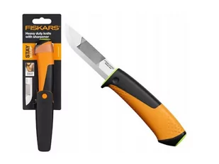 FISKARS Nóż o zwięk.wytrzym. z ostrzałką 219mm (zielony) hardware F1023619 - Nożyce i noże - miniaturka - grafika 1
