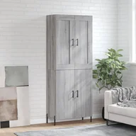 Witryny - vidaXL Witrynka szary dąb sonoma 69,5x34x180cm materiał drewnopochodny - miniaturka - grafika 1