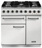 Kuchenki gazowo-elektryczne - Kuchnia gazowo-elektryczna FALCON Deluxe 90 Biały szczotkowany nikiel - miniaturka - grafika 1