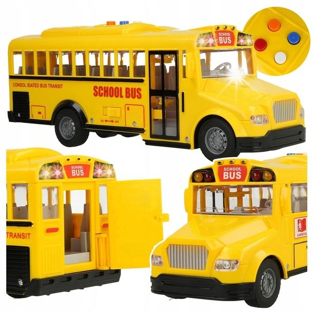 INTERAKTYWNY AUTOBUS SZKOLNY światła DŹWIĘKI otwierane drzwi NAPĘD AUTO LED