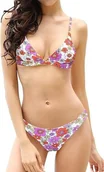 Stroje kąpielowe - STRÓJ KĄPIELOWY DAMSKI SHEKINI BIKINI RED VIOLET FLOWER AM1584 R.S - miniaturka - grafika 1