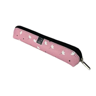 Etui saszetka piórnik mini BIAŁE KWIATKI W RÓŻU - Piórniki - miniaturka - grafika 1