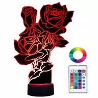 Lampy stojące - Lampka Nocna Z Imieniem Bukiet Róże 3D Led Grawer - miniaturka - grafika 1