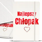 Notesy i bloczki - NOTES NOTATNIK RED PREZENT BIAŁY Z GUMKĄ A5 DLA NAJLEPSZEGO CHŁOPAKA WZORY - miniaturka - grafika 1