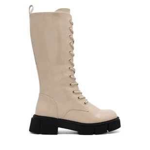 Kozaki DeeZee CS6191-2 Beżowy - Buty dla dziewczynek - miniaturka - grafika 1