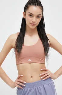 adidas Performance biustonosz do jogi CoreFlow Luxe Studio kolor pomarańczowy gładki - Bielizna sportowa damska - miniaturka - grafika 1
