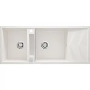 Deante Magnetic Zlewozmywak granitowy dwukomorowy 116x50 cm alabaster ZRMA213 - Zlewozmywaki - miniaturka - grafika 2