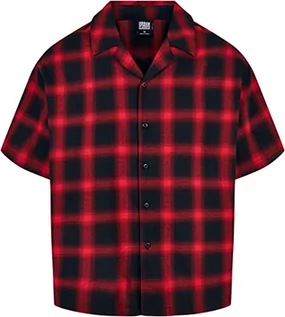Koszule męskie - Urban Classics Męska koszula Loose Checked Resort, czarny/czerwony, S - grafika 1