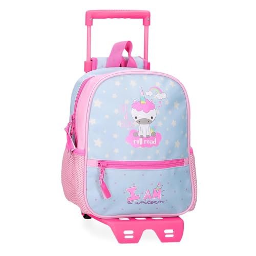 Roll Road I Am a Unicorn Plecak Przedszkolny z wózkiem Niebieski 23x28x10 cms Poliester 6,44L, niebieski, Plecak przedszkolny z wózkiem