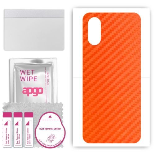 folia naklejka skórka strukturalna na TYŁ do Sony Xperia 10 VI - Carbon Pomarańczowy - apgo SKINS