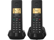 Telefony stacjonarne - Telefon bezprzewodowy GIGASET Pure 200 Duo Czarny - miniaturka - grafika 1