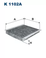 Filtry kabinowe - Filtron Filtr, wentylacja przestrzeni pasażerskiej K 1102A K 1102A - miniaturka - grafika 1