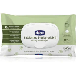 Chicco Biodegradable Baby Wipes delikatne nawilżane chusteczki dla dzieci 60 szt. - Chusteczki nawilżane - miniaturka - grafika 1