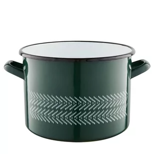 Garnek emaliowany na indukcję Emalia Polska Pleszew Boho 22 cm 6 l zielony - Garnki - miniaturka - grafika 1