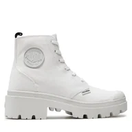 Botki damskie - Trapery Palladium Pallabase Twill 96907-141-M Biały - miniaturka - grafika 1