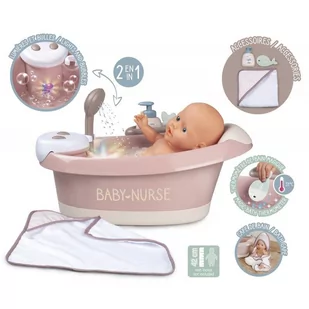 Smoby Baby Nurse Wanienka z hydromasażem i światłem 220368 - Akcesoria dla lalek - miniaturka - grafika 3