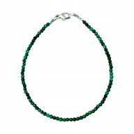 Bransoletki - Bransoletka Naturalny Kamień Malachit fasetowany 2mm Srebro 925 dł 18cm, bez marki, AG00000755 - miniaturka - grafika 1