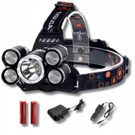 Latarki - MOCNA LATARKA CZOŁOWA AKUMULATOROWA 5x LED CREE XM-L T6 CZOŁÓWKA NA GŁOWĘ - miniaturka - grafika 1
