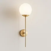 Lampy ścienne - Kinkiet ścienny w kolorze złotym z białym kloszem K-5406 z serii LUMIA - miniaturka - grafika 1