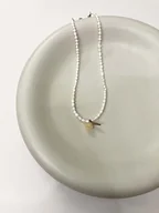 Naszyjniki - FROSTY LEMON - Perły naturalne z sercem handmade - miniaturka - grafika 1