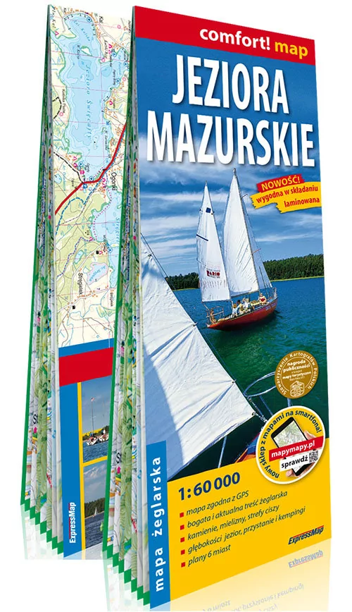 ExpressMap Jeziora mazurskie. Laminowana mapa żeglarska, 1:60 000 praca zbiorowa