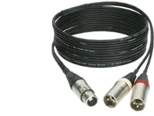 Kable - KLOTZ Kabel mikrofonowy przedłużacz STEREO XLR 5-pin gniazdo / 2x XLR 3-pin wtyk za złączach Neutrik 5m - miniaturka - grafika 1