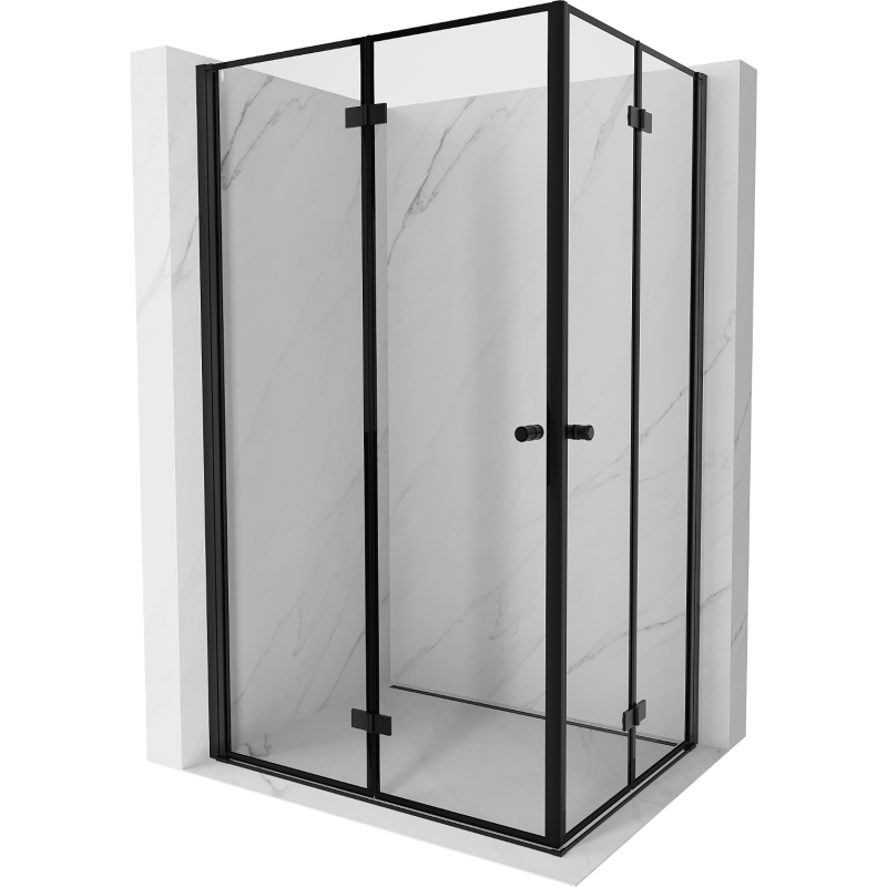 Mexen Mist-F Duo kabina prysznicowa składana 110 x 85 cm, czarna ramka, czarna - 8A6-110L-085P-70-70