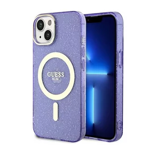 Guess GUHMP14MHCMCGU iPhone 14 Plus 6.7" purpurowy/purple hardcase Glitter Gold MagSafe - Etui i futerały do telefonów - miniaturka - grafika 1