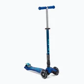 Hulajnogi - Hulajnoga trójkołowa dziecięca Micro Maxi Deluxe Foldable LED navy - miniaturka - grafika 1