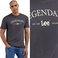 Koszulki męskie - Lee LEGENDARY TEE Black LUŹNY CZARNY BAWEŁNIANY T-SHIRT KOSZULKA LOGO XL - miniaturka - grafika 1