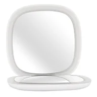 Lusterka do makijażu - Humanas HS-PM01, Lusterko kosmetyczne z podświetleniem LED białe - miniaturka - grafika 1