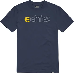 t-shirt męski ETNIES ECORP TEE Navy/White/Yellow - Koszulki męskie - miniaturka - grafika 1