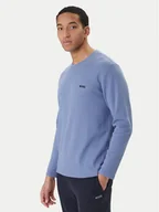 Koszulki męskie - BOSS Longsleeve Waffle 50535870 Błękitny Regular Fit - miniaturka - grafika 1