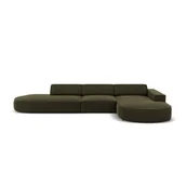 Narożniki - Zielona aksamitna sofa narożna (prawy narożnik) Jodie - Micadoni Home - miniaturka - grafika 1