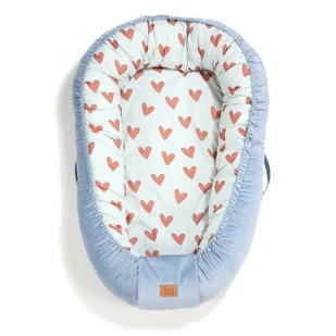 LA MILLOU KOKON BEST NEST - M - HEARTBEAT BLUE - WIND BLUE - Łóżeczka i kojce - miniaturka - grafika 1