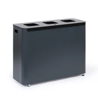 Kosze na śmieci - Kosz na śmieci do segregacji, 3 x 60 l, lakierowany szary - miniaturka - grafika 1