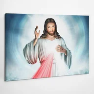Ikony i obrazy sakralne - Portret Jezus Miłosierny - obraz polycanvas, 100x70 - miniaturka - grafika 1
