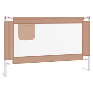 vidaXL Barierka do łóżeczka dziecięcego, taupe, 120x25 cm, tkanina - Zabezpieczenia dla dzieci - miniaturka - grafika 1