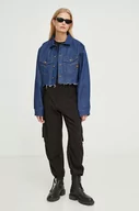 Kurtki damskie - G-Star Raw kurtka jeansowa damska kolor niebieski przejściowa oversize - miniaturka - grafika 1