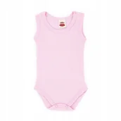 Body dla niemowląt - BODY NA RAMIĄCZKO BEZ RĘKAWKÓW RÓŻ PRĄŻEK 56 - miniaturka - grafika 1