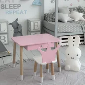 Stoliki dla dzieci - Krzesełko korona różowe + różowy stolik z szufladką - miniaturka - grafika 1