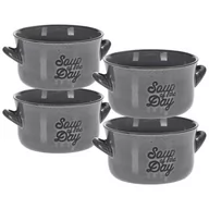 Miski i półmiski - Siaki Collection Miska ceramiczna na zupę płatki owsiankę bulionówka do zupy zestaw komplet 4 sztuki 4x650 ml - miniaturka - grafika 1