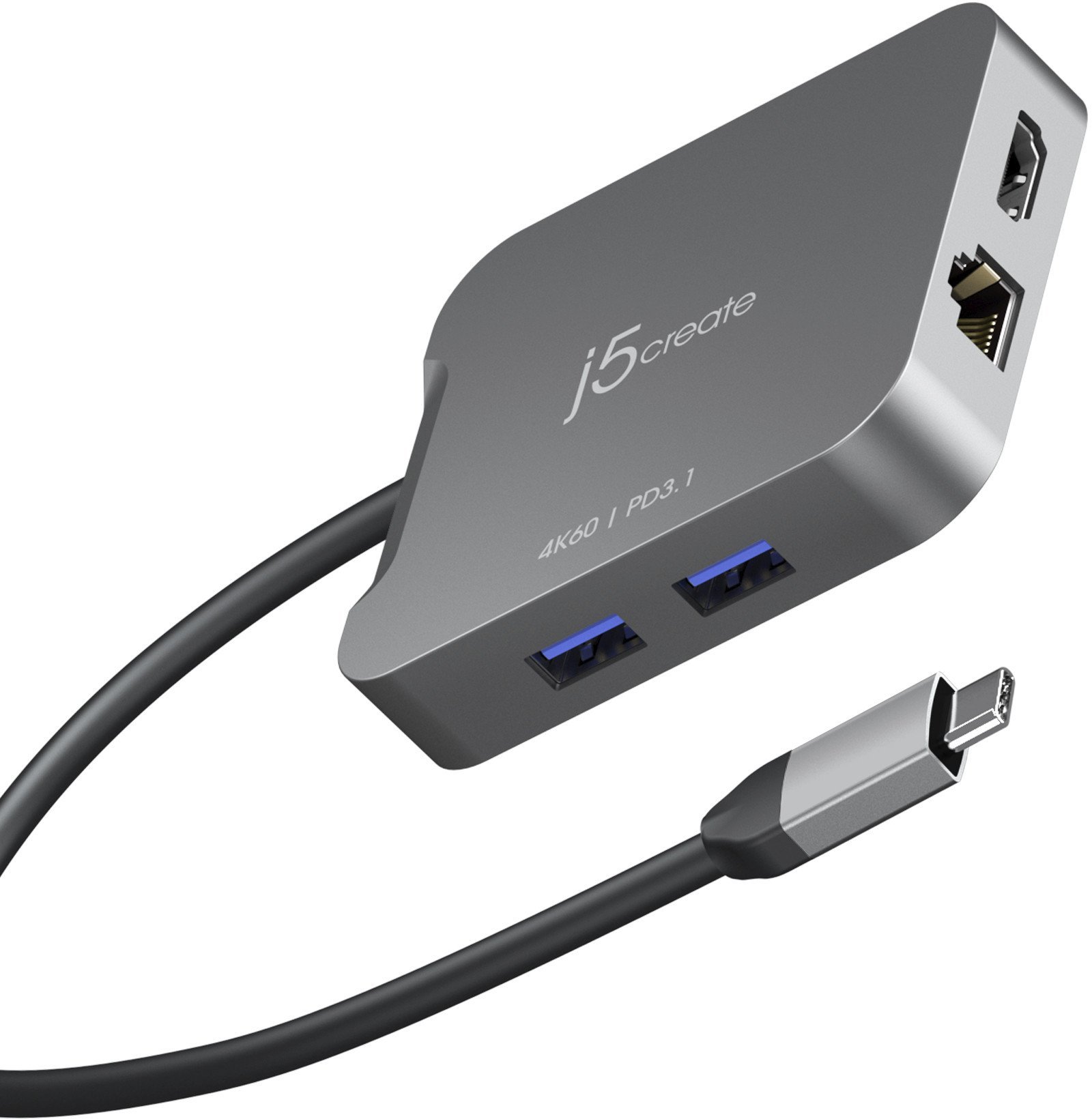 j5create JCD3191-N stacja dokująca Przewodowa USB 3.2 Gen 2 3.1 Gen 2 Type-C Szary